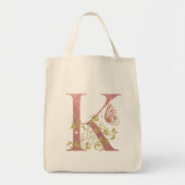 Fancy roze glitters letter K Tote Bag (Voorkant)