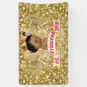 Fancy roze |Gold Glitter | African Princess Banner (Verticaal)