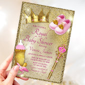 Fancy Roze Gouden Baby Shower Kaart