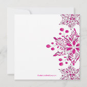 Fancy roze juwelen Snowflakes Holiday Party Kaart (Achterkant)