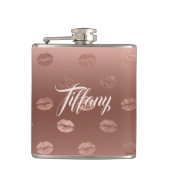 Fancy roze Kisses Heupfles (Voorkant)