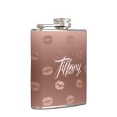 Fancy roze Kisses Heupfles (Rechts)