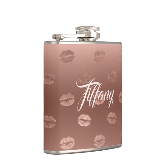 Fancy roze Kisses Heupfles (Rechts)