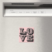 Fancy roze liefdesplein magneet (Insitu (Vaatwasser))
