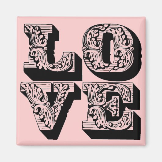 Fancy roze liefdesplein magneet (Voorkant)