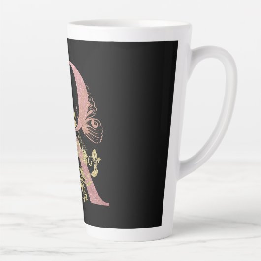 Fancy roze Mok met Letter R latte (Rechts)