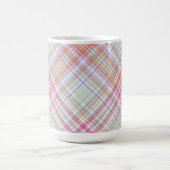 Fancy Roze 'n Groen Geometrisch Plaid Koffiemok (Center)