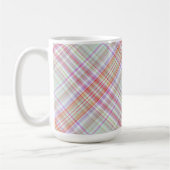 Fancy Roze 'n Groen Geometrisch Plaid Koffiemok (Links)