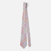 Fancy Roze 'n Groen Geometrisch Plaid Stropdas (Voorkant)