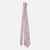 Fancy Roze 'n Groen Geometrisch Plaid Stropdas (Achterkant)