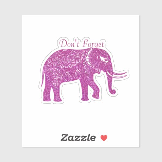 Fancy roze olifant aangepast sticker (Vel)