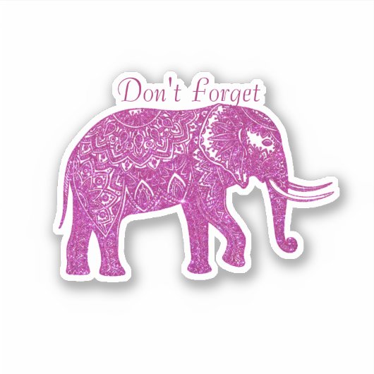 Fancy roze olifant op maat sticker (Voorkant)