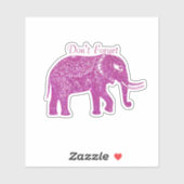Fancy roze olifant op maat sticker (Vel)