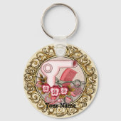 Fancy Roze Pansy Beauticiaanse Sleutelhanger (Voorkant)