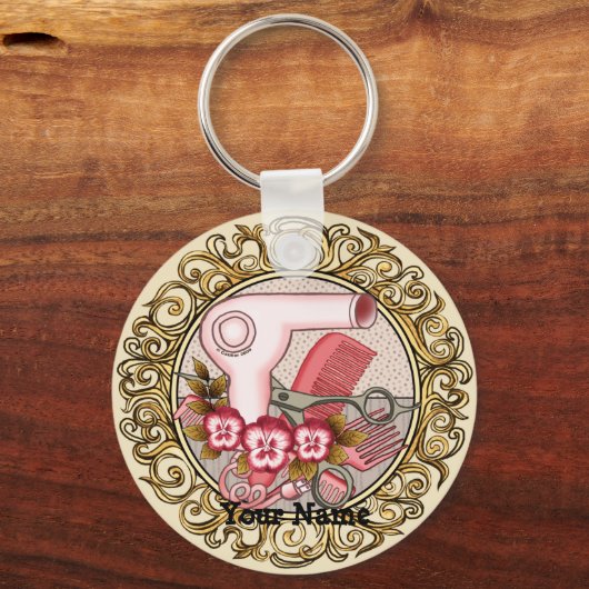 Fancy Roze Pansy Beauticiaanse Sleutelhanger (Voorkant)