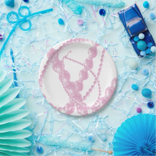 Fancy roze parels Borden papier Papieren Bordje (Feest)