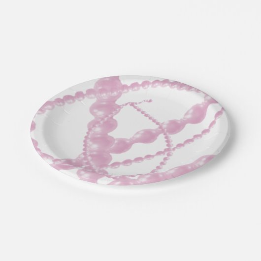 Fancy roze parels Borden papier Papieren Bordje (Gekanteld)