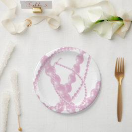 Fancy Roze Parels Papieren Borden Bordje