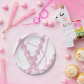 Fancy Roze Parels Papieren Borden Bordje (Feest)