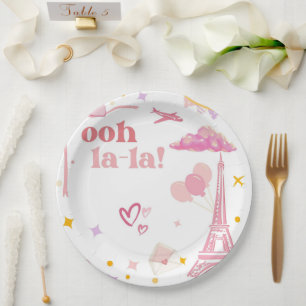 Fancy roze Parijs Eiffeltoren Party Paper Borden Papieren Bordje