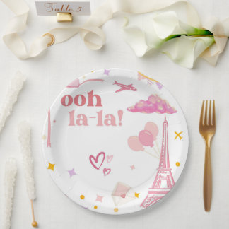 Fancy roze Parijs Eiffeltoren Party Paper Borden Papieren Bordje