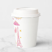 Fancy roze Parijse verjaardagspapier kopjes Eiffel Papieren Bekers (Links)