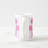 Fancy roze roze roodjes personaliseren porselein kop (Achterkant)