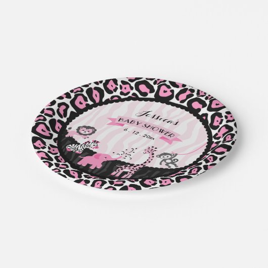 Fancy Roze Safari Girl Baby shower Aangepaste Bord (Gekanteld)