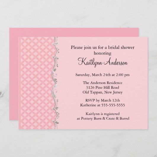 Fancy roze sierstrip — drukproef kaart (Voorkant / Achterkant)