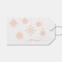 Fancy roze Snowflakes Holiday Gift Label Cadeaulabel