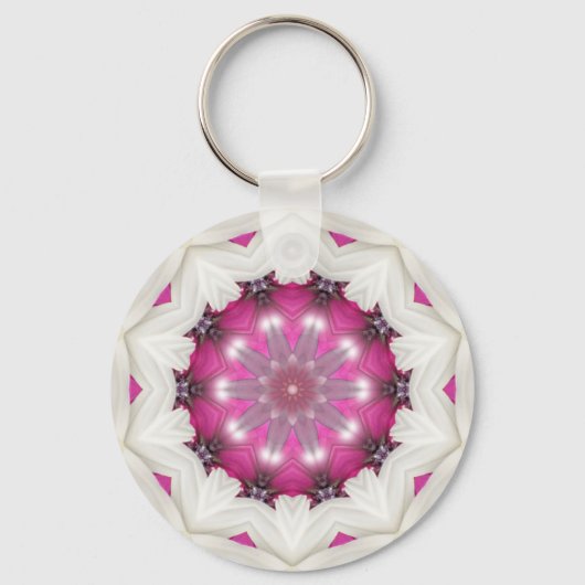 Fancy roze ster sleutelhanger (Voorkant)