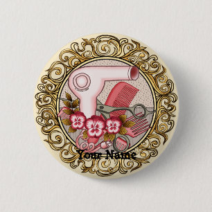 Fancy Roze Viooltje Schoonheidsspecialiste Ronde Button 5,7 Cm