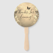 Fancy Rozen Quinceanera Gold Favor Bag Handwaaier (Achterkant)