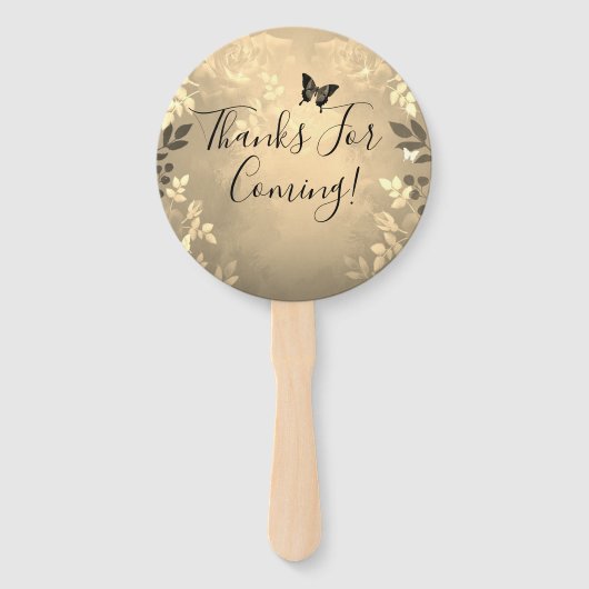 Fancy Rozen Quinceanera Gold Favor Bag Handwaaier (Achterkant)