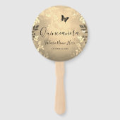 Fancy Rozen Quinceanera Gold Favor Bag Handwaaier (Voorkant)