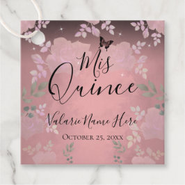 Fancy Rozen Quinceanera Pink Bedankjes Labels