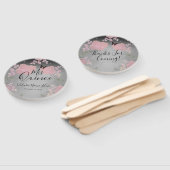 Fancy Rozen Quinceanera Pink Hand Fan Handwaaier (Niet-gemonteerd)