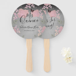 Fancy Rozen Quinceanera Pink Hand Fan Handwaaier