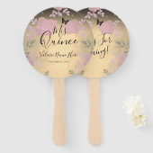 Fancy Rozen Quinceanera Pink Hand Fan Handwaaier (Voorkant en achterkant)