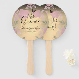 Fancy Rozen Quinceanera Pink Hand Fan Handwaaier