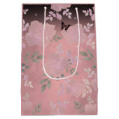 Fancy Rozen Quinceanera Roze Medium Gift Bag Medium Cadeauzakje (Achterkant)