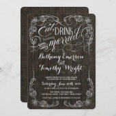 Fancy  Rustic Wood Wedding Invitations Kaart (Voorkant / Achterkant)