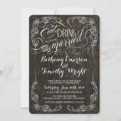 Fancy Rustic Wood Wedding Invitations Kaart (Voorkant)