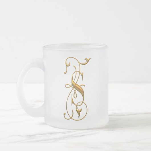 Fancy S Monogrammed Matglas Koffiemok (Links)