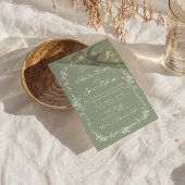 Fancy Sage Green Floral Boho All In One Wedding  Kaart