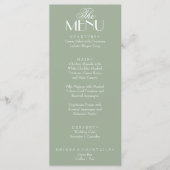 Fancy Salie Groen Witte Oude Geld Boho Chic Bruilo Menu (Voorkant)