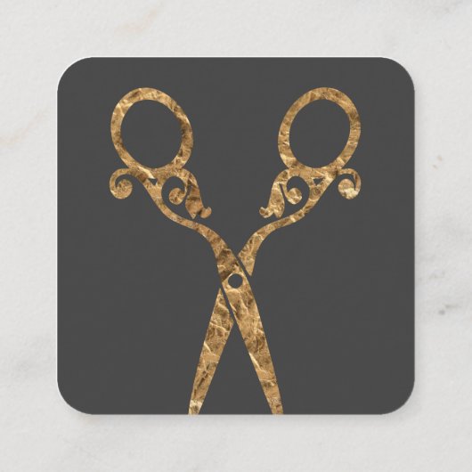 Fancy Salon Scissors Stylist Vierkante Visitekaartje (Achterkant)