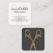 Fancy Salon Scissors Stylist Vierkante Visitekaartje (Voorkant / Achterkant)