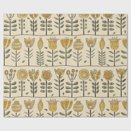 Fancy Scandinavian Flowers Cadeaupapier (Vlak)