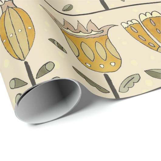 Fancy Scandinavian Flowers Cadeaupapier (Rol Hoek)